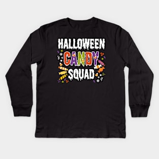 Cute Halloween Candy Squad Kids Long Sleeve T-Shirt